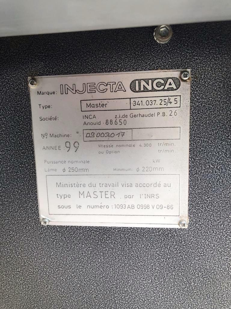Inca Master Table Saw Info Plate