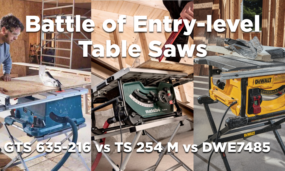 Bosch GTS 635-216 vs Metabo TS 254 vs DeWalt DWE7485 – Entry-level Table Saws Compared - Machine